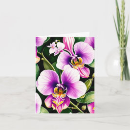 Cartão De Notas Orquídeas Obrigado
