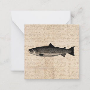 Cartão De Notas Ortografia de Ilustração de Peixes de Trutas de Ar