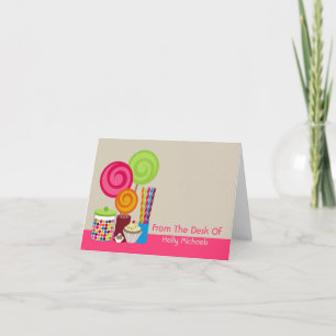 Cartão De Notas Os doces & os doces personalizaram Notecard