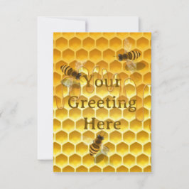 Cartão De Notas Ouro Honeycomb com abelhas Personalizada