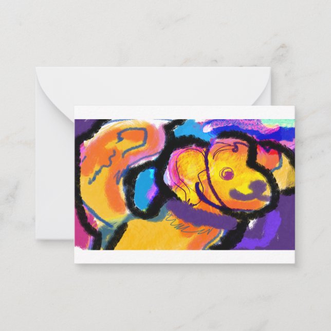 Cartão De Notas Ouro recuperador colorido (Frente)