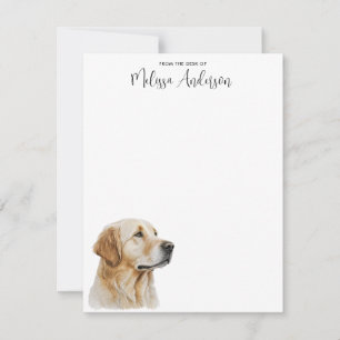 Cartão De Notas Ouro Retriever Dog Lover Personalizado Watercolor