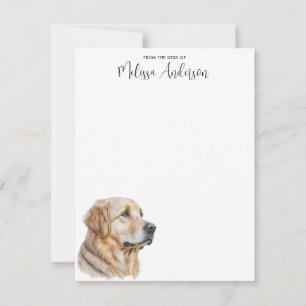 Cartão De Notas Ouro Retriever Dog Lover Watercolor Personalizado
