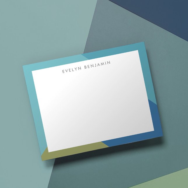 Cartão De Notas Padrão Azul Turquesa Verde Colorida abstrato (Criador carregado)