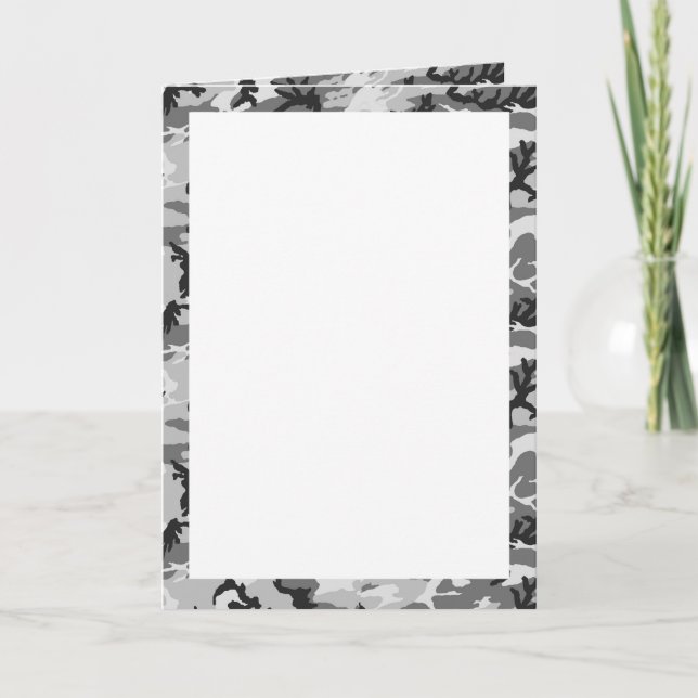 Cartão De Notas Padrão de Camuflagem Urbana - Preto e Cinza (Frente)