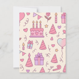 Cartão De Notas Padrão de Celebração de Festa da Princesa Doce
