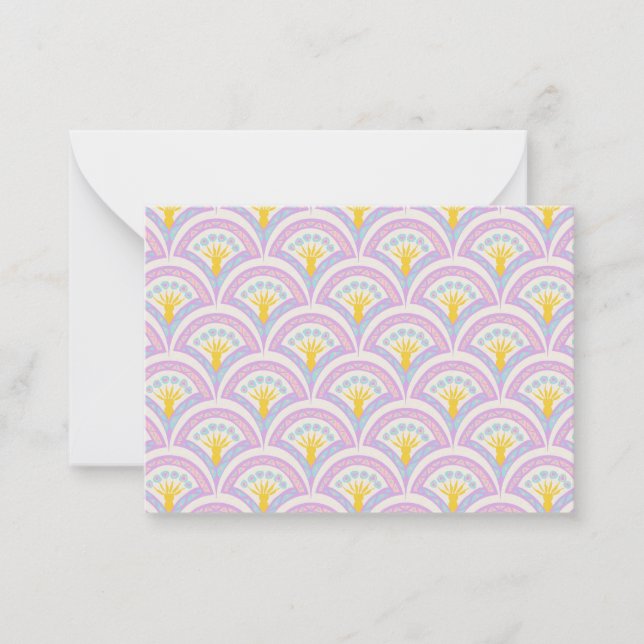 Cartão De Notas padrão de concha em cores pastel (Frente)