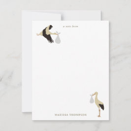 Cartão De Notas Padrão de Garotinha de Stork Newborn