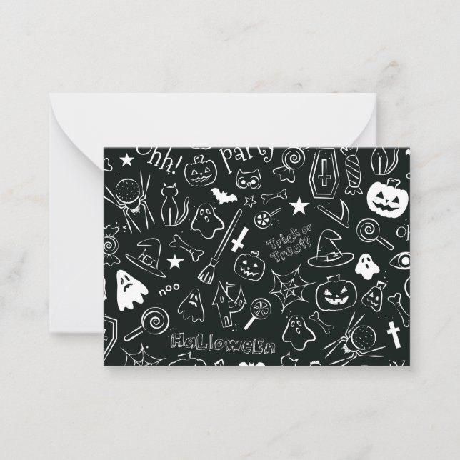 Cartão De Notas Padrão de Halloween (Frente)