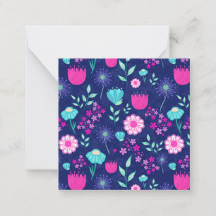 Cartão De Notas Padrão floral fofo de fundo