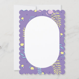 Cartão De Notas Padrão Floral Roxo Nota de Corte Scallop Diário