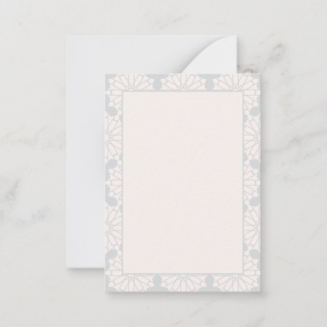 Cartão De Notas Padrão Geométrico Islâmico (Verso)