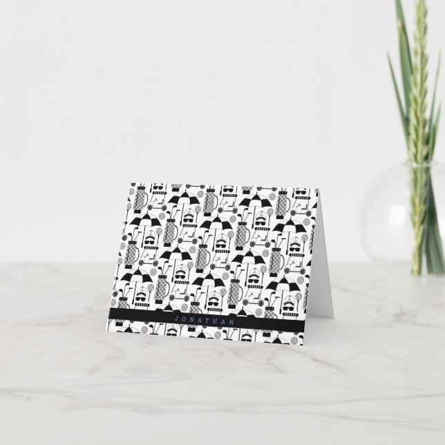 Cartão De Notas Padrão moderno de equipamento e acessórios de golf (Frente)