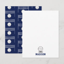 Cartão De Notas Padrão Personalizado de Bola de Voleibol e Rede