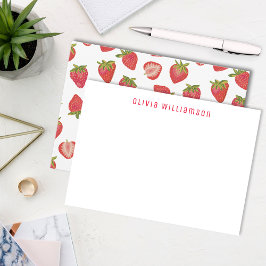 Cartão De Notas Padrão personalizado de morango