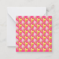 Padrão rosa Kawaii com sorvete de morango