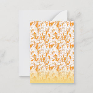 Cartão De Notas Padrão têxtil com laranja vibrante e dourado