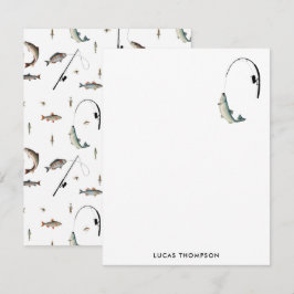 Cartão De Notas Padrões do Tema Peixe de Arco e Enguia