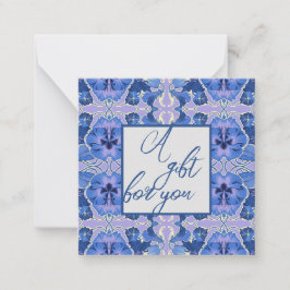 Cartão De Notas Painéis de Vintagem em Lavanda e Azul