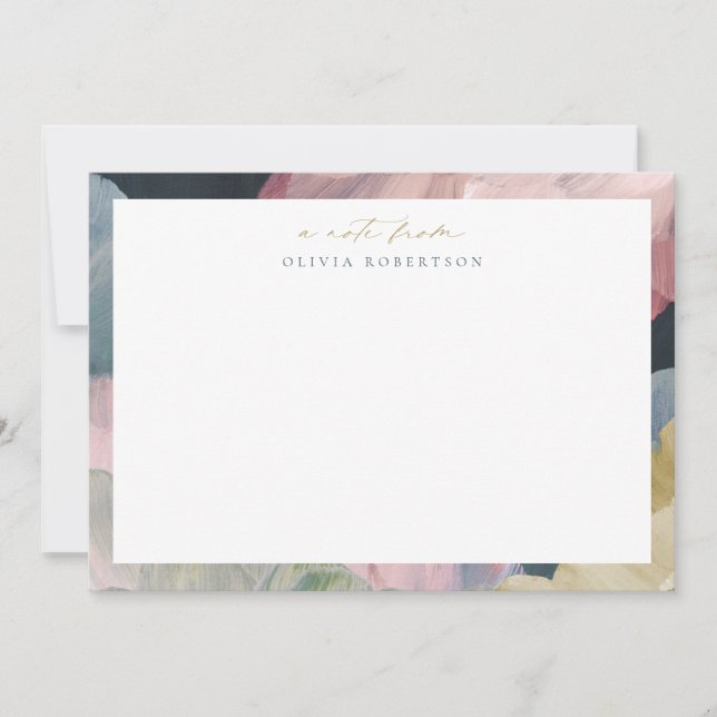 Cartão De Notas Painted Abstract Art Personal Stationery Note card (Frente)
