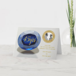 Cartão De Notas Pais 45º aniversário de casamento FOTO Sapphire