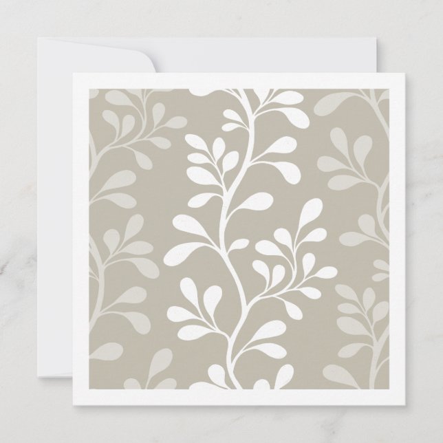 Cartão De Notas Paisley Waltz Silhouette Beige Minimal Botanical (Frente)