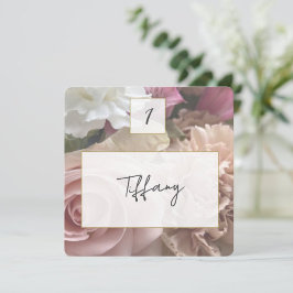 Cartão De Notas Pale Pink Rose Place Setting Card