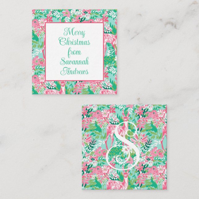 Cartão De Notas Palm Beach Christmas Reindeer Gift Enclosure (Frente/Verso)