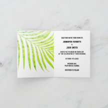 Palm Tree Foliage Green Foil Deixa Branco Casado