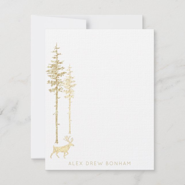 Cartão De Notas Palmeira de palha de pinheiro oriental Dourado Not (Frente)