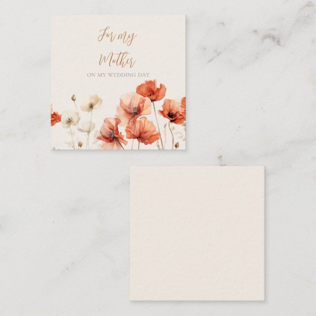 Cartão De Notas Papagaios e flores silvestres para a minha mãe (Frente/Verso)