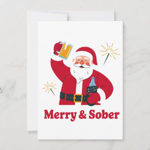 Cartão De Notas Papai Noel Sóbrio Natal Sobriedade Xmas Sóbrio