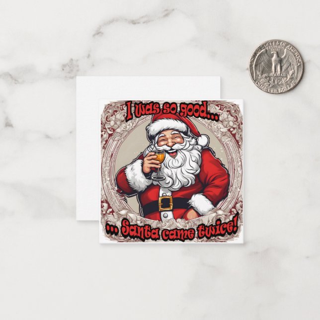 Cartão De Notas Papai Noel veio duas vezes! (Frente/Verso In Situ)