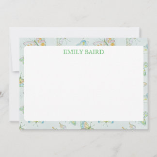 Cartão De Notas Papel de carta borboleta