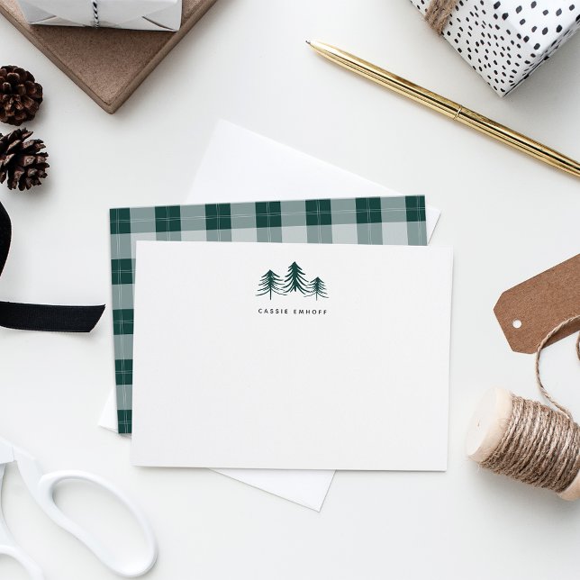 Cartão De Notas Papel de Carta de Feriado Personalizado Pines Dese (Criador carregado)