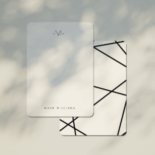 Cartão De Notas Papel de carta de monograma das linhas geométricas