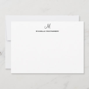 Cartão De Notas Papel de Carta de Script do Monograma Personalizad
