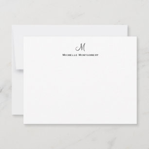 Cartão De Notas Papel de Carta de Script Monograma Personalizado E