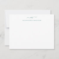Papel de Carta de Troca Monograma do Script Verde