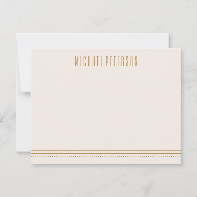 Cartão De Notas Papel de Carta dos Homens do Hexágono Clássico - D (Frente)