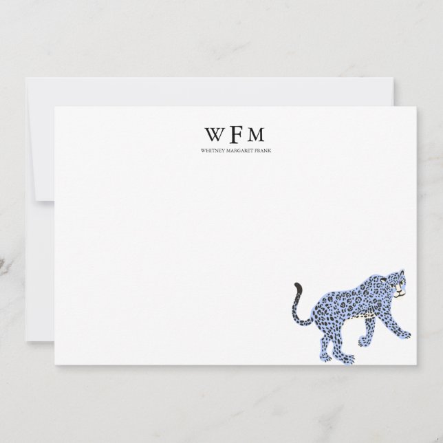 Cartão De Notas Papel de carta Leopardo Luxe (Frente)