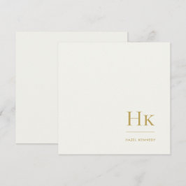Cartão De Notas Papel de Carta Monograma Simples Monogramado Marfi