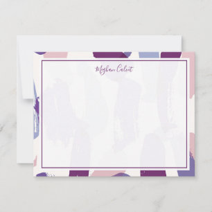 Cartão De Notas Papel de Carta Personalizado abstrato Brushstrokes
