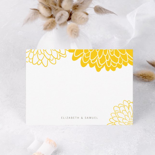 Cartão De Notas Papel de Carta Personalizado Chrysanthemum Amarelo (Criador carregado)