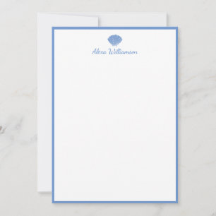 Cartão De Notas Papel de Carta Personalizado Clássico Azul