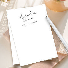 Cartão De Notas Papel de Carta Personalizado de Assinatura Elegant