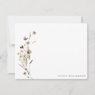 Cartão De Notas Papel de Carta Personalizado de Flor Selvagem Mini