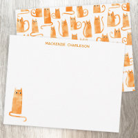 Papel de Carta Personalizado de Laranja Cat