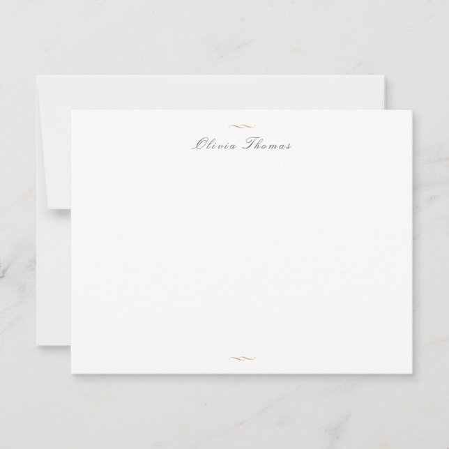 Cartão De Notas Papel de Carta Personalizado de Script Elegância C (Frente)