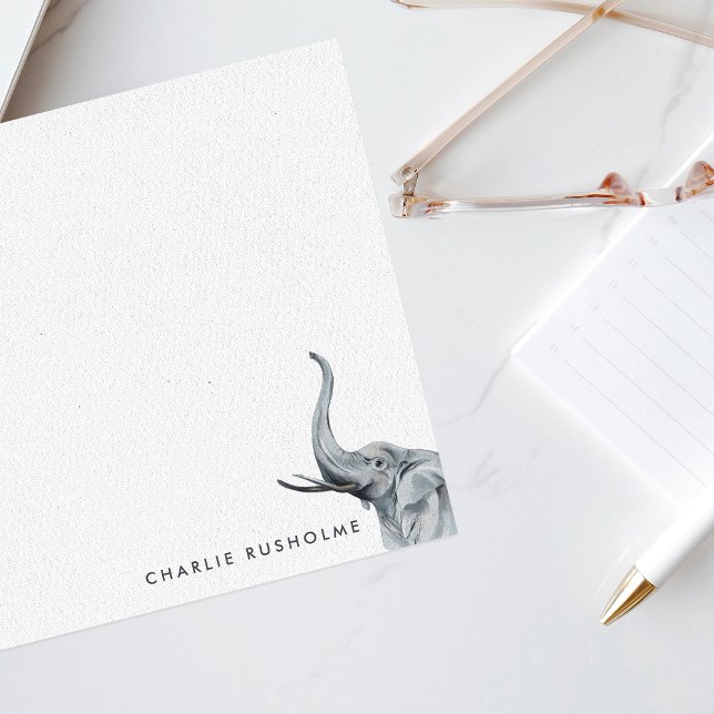 Cartão De Notas Papel de Carta Personalizado do Na moda Elephant (Criador carregado)